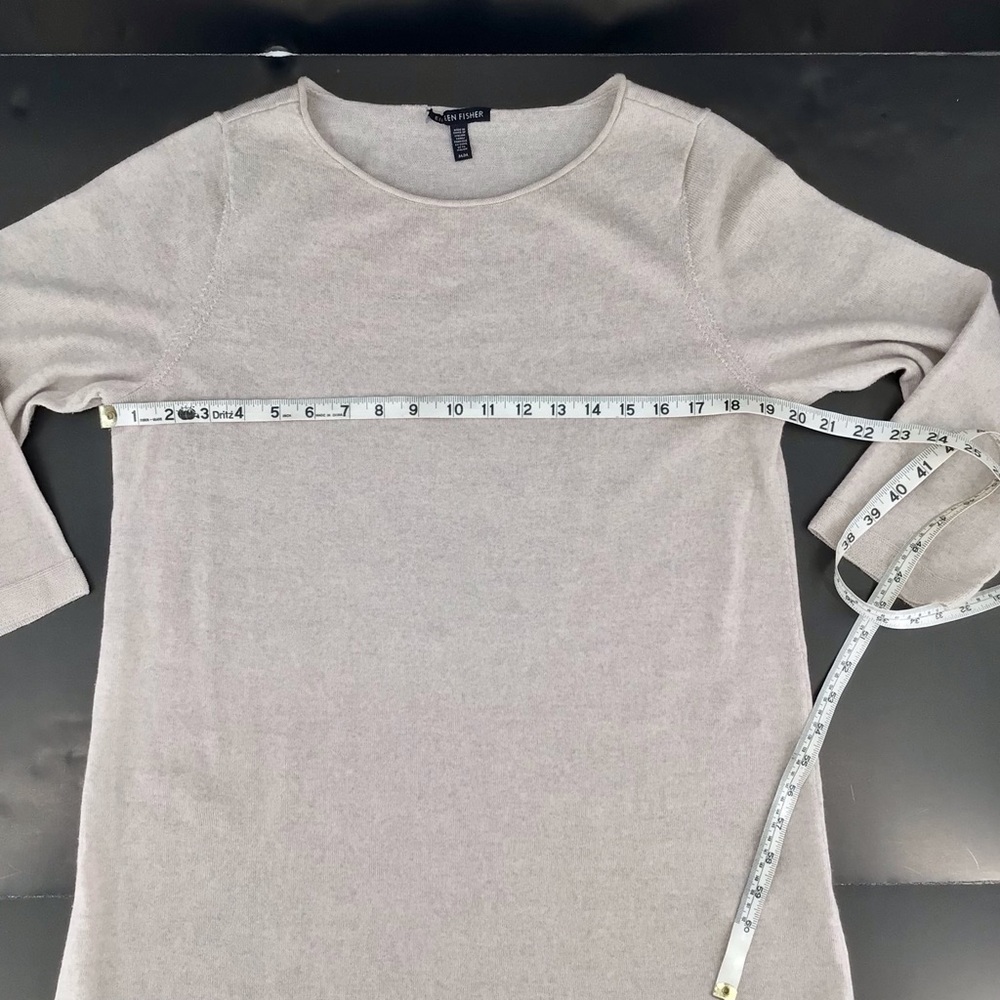 Eileen Fisher Oat Bateau Pullover Sweater Tunic 100% Merino Wool Size Medium - Picture 7 of 15